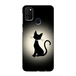 Чехол с принтом для Samsung Galaxy M21s (AlphaPrint) Модные коты (Силуэт котика)
