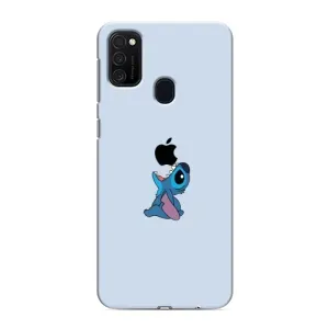 Чехол с принтом Стич на Samsung Galaxy M21s (Stitch apple)