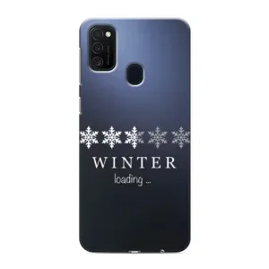 Зимние Чехлы для Самсунг М21s - прозрачный фон (Winter loading)