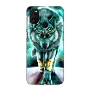 Защитные чехлы для Самсунг М21s (AlphaPrint) (ХИТ продаж) ВОЛК (Яркий волк)
