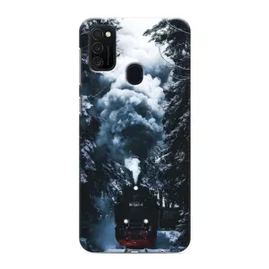 Новогодние, Праздничные Чехлы для Samsung Galaxy M21s - 2024 год (Зимний поезд)