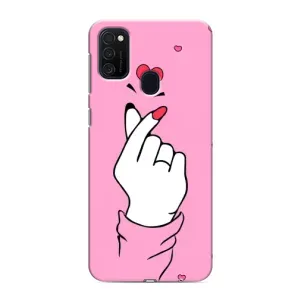 Чехол с принтом для Samsung Galaxy M21s (AlphaPrint - Знак сердечка) (Знак Love)