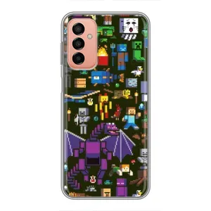 Чехол Майнкрафт на Samsung Galaxy M23 (5G) (AlphaPrint) Minecraft (Коллаж Майнкрафт)
