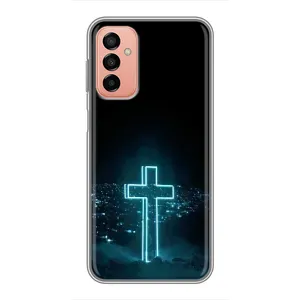 Чехол для Samsung Galaxy M23 (5G) (AlphaPrint) - (Христианские) (Крест и город)