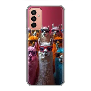 Чохол з принтом стильні тварини для Samsung Galaxy М23 (5G) (Лами в окулярах)