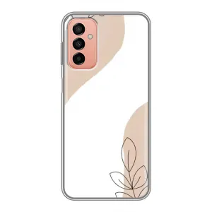 Силиконовый чехол с принтом в цветах на Samsung Galaxy M23 (5G) (Нюдовая веточка абстракция)