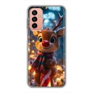 Яскравий чохол для Samsung Galaxy M23 (5G) з Зимові Оленята (Олень з шарфом)