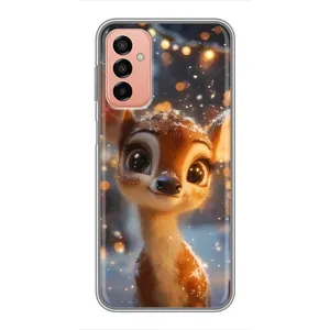 Яскравий чохол для Samsung Galaxy M23 (5G) з Зимові Оленята (Оленятко серед гірлянд)