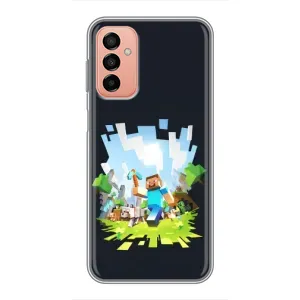 Чехол Майнкрафт на Samsung Galaxy M23 (5G) (AlphaPrint) Minecraft (персонажи Minecraft)