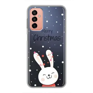 Зимні Чохли для Samsung Galaxy М23 (5G) - прозорий фон (Різдвяний заєць)