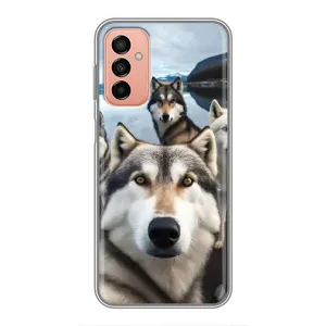 Чохол з Хаскі Samsung Galaxy M23 (5G) - (AlphaPrint) (Селфі Хаскі)