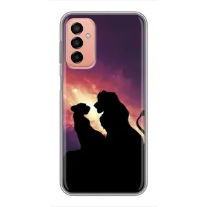 Чехол Король лев на Самсунг М23 (5G) (Силуэт Симба и Налу)