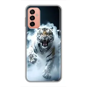 Чохол з картинкою 'Хижаки' для Samsung Galaxy M23 (5G) (Білий тигр у диму)