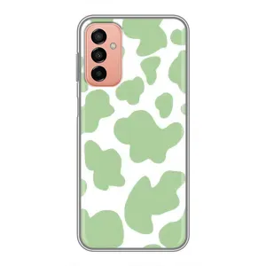 Чохол з принтом корови на Samsung Galaxy М23 (5G) (Зелений принт)