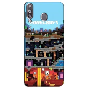 Чехол Майнкрафт на Samsung Galaxy M30 (M305) (AlphaPrint) Minecraft (фон Minecraft)