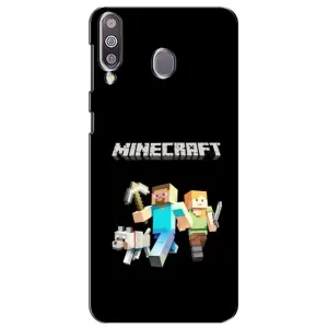 Чехол Майнкрафт на Samsung Galaxy M30 (M305) (AlphaPrint) Minecraft (герои Minecraft)