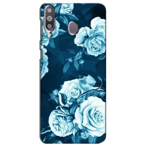Чехлы (ART) Цветы на Samsung Galaxy M30 (M305) (VPrint) (Голубые Бутоны)