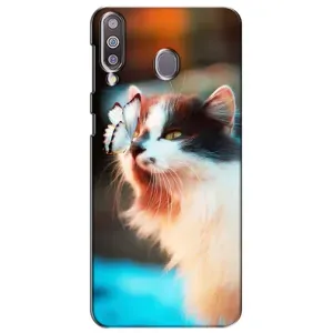 Чохол на Самсунг Ґелексі M30 з Котиками (VPrint) (Котик з метеликом)