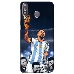 Чехлы для Samsung Galaxy M30 (M305) (Leo чемпион) (AlphaPrint) (Месси с кубком)