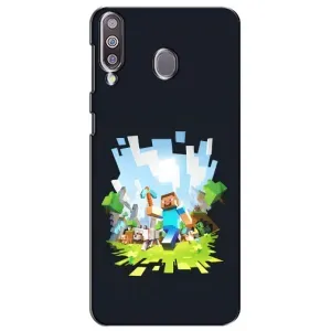 Чехол Майнкрафт на Samsung Galaxy M30 (M305) (AlphaPrint) Minecraft (персонажи Minecraft)