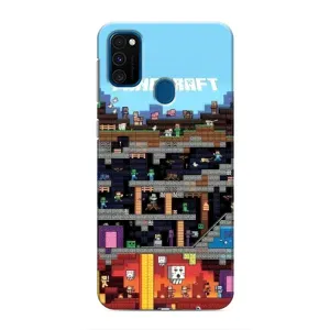 Чехол Майнкрафт на Samsung Galaxy M30s (M307) (AlphaPrint) Minecraft (фон Minecraft)