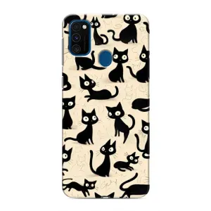 Чехол с рисунком кот на Samsung Galaxy M31 (Черные коты)