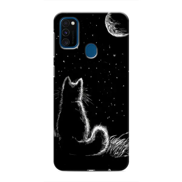 Чехол с принтом «Котик и луна» для Samsung Galaxy M31 Чехол с принтом «Котик и луна» для Samsung Galaxy M31