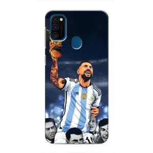 Чехлы для Samsung Galaxy M31 (Leo чемпион) (AlphaPrint) (Месси с кубком)