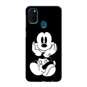 Эксклюзивный чехол для Samsung Galaxy M31 (AlphaPrint - Мультяшные) (Микки на черном)