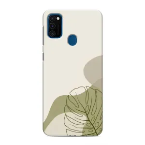 Силиконовый чехол с принтом в цветах на Samsung Galaxy M31 (Зеленая монстера дизайн)