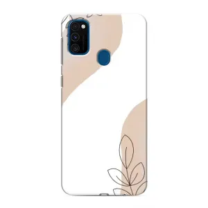 Силиконовый чехол с принтом в цветах на Samsung Galaxy M31 (Нюдовая веточка абстракция)