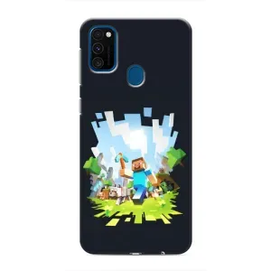 Чехол Майнкрафт на Samsung Galaxy M31 (AlphaPrint) Minecraft (персонажи Minecraft)