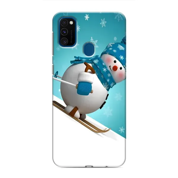Чохол з принтом «Сніговик на лижах» для Samsung Galaxy M31