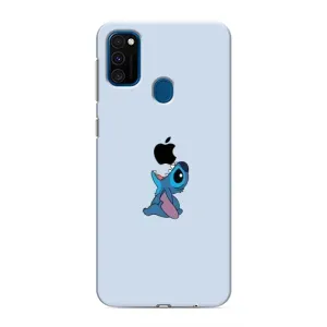 Чехол с принтом Стич на Samsung Galaxy M31 (Stitch apple)