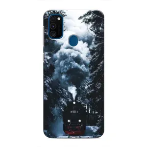 Новорічні, Святкові Чохли для Samsung Galaxy M31 - 2024 год (Зимовий потяг)