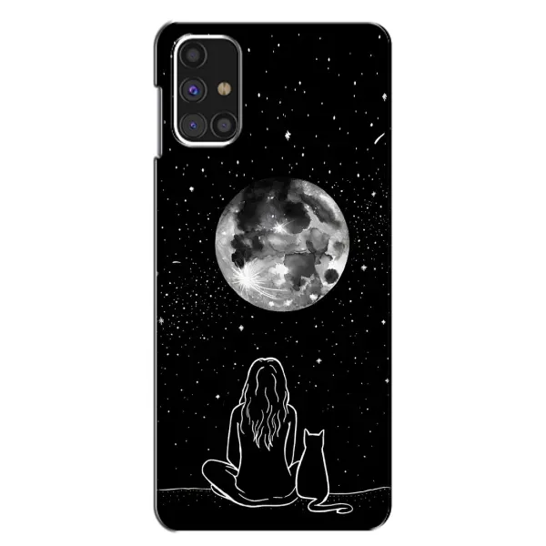 Чохол з принтом «Дівчина з котом» для Samsung Galaxy M31s