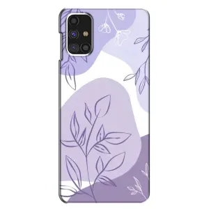 Силиконовый чехол с принтом в цветах на Samsung Galaxy M31s (Фиолетовые листья абстракция)
