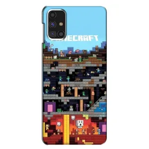 Чехол Майнкрафт на Samsung Galaxy M31s (AlphaPrint) Minecraft (фон Minecraft)