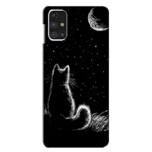 Чохол з принтом для Samsung Galaxy M31s (AlphaPrint) Модні коти (Котик і місяць)