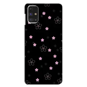 Чохол з принтом «Рожеві квіти на чорному» для Samsung Galaxy M31s