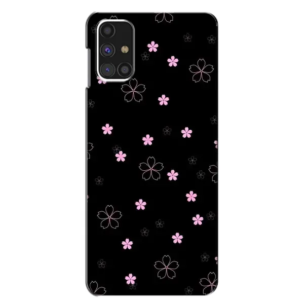 Чохол з принтом «Рожеві квіти на чорному» для Samsung Galaxy M31s