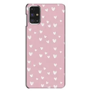 Чохол з принтом «Сердечки на рожевому» для Samsung Galaxy M31s