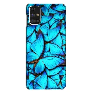 Чохол з принтом для Самсунг Галаксi M31с - (Прикольні) (AlphaPrint) (Сині метелики)