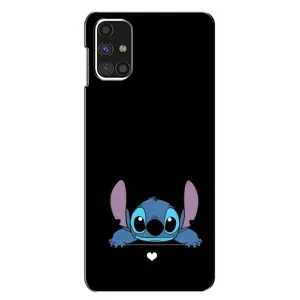 Чехол с принтом Стич на Samsung Galaxy M31s (Стич на черном)