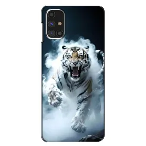 Чохол з картинкою 'Хижаки' для Samsung Galaxy M31s (Білий тигр у диму)