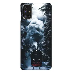 Новорічні, Святкові Чохли для Samsung Galaxy M31s - 2024 год (Зимовий потяг)