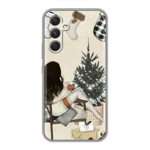 Різдвяні, Святкові Чохли для <td>Samsung Galaxy M32 5G </td> (Дівчина з ялинкою)