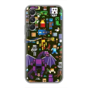 Чехол Майнкрафт на Samsung Galaxy M32 5g (AlphaPrint) Minecraft (Коллаж Майнкрафт)