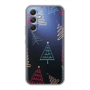Зимні Чохли для <td>Samsung Galaxy M32 5G </td> - прозорий фон (Різдвяні ялинки)