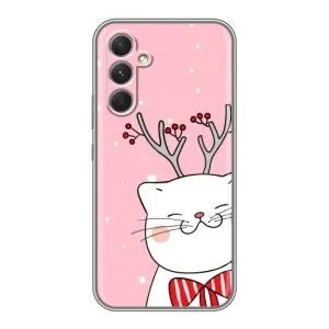 Новорічні Чохли для <td>Samsung Galaxy M32 5G </td> (VPrint) (Зимовий кіт)
